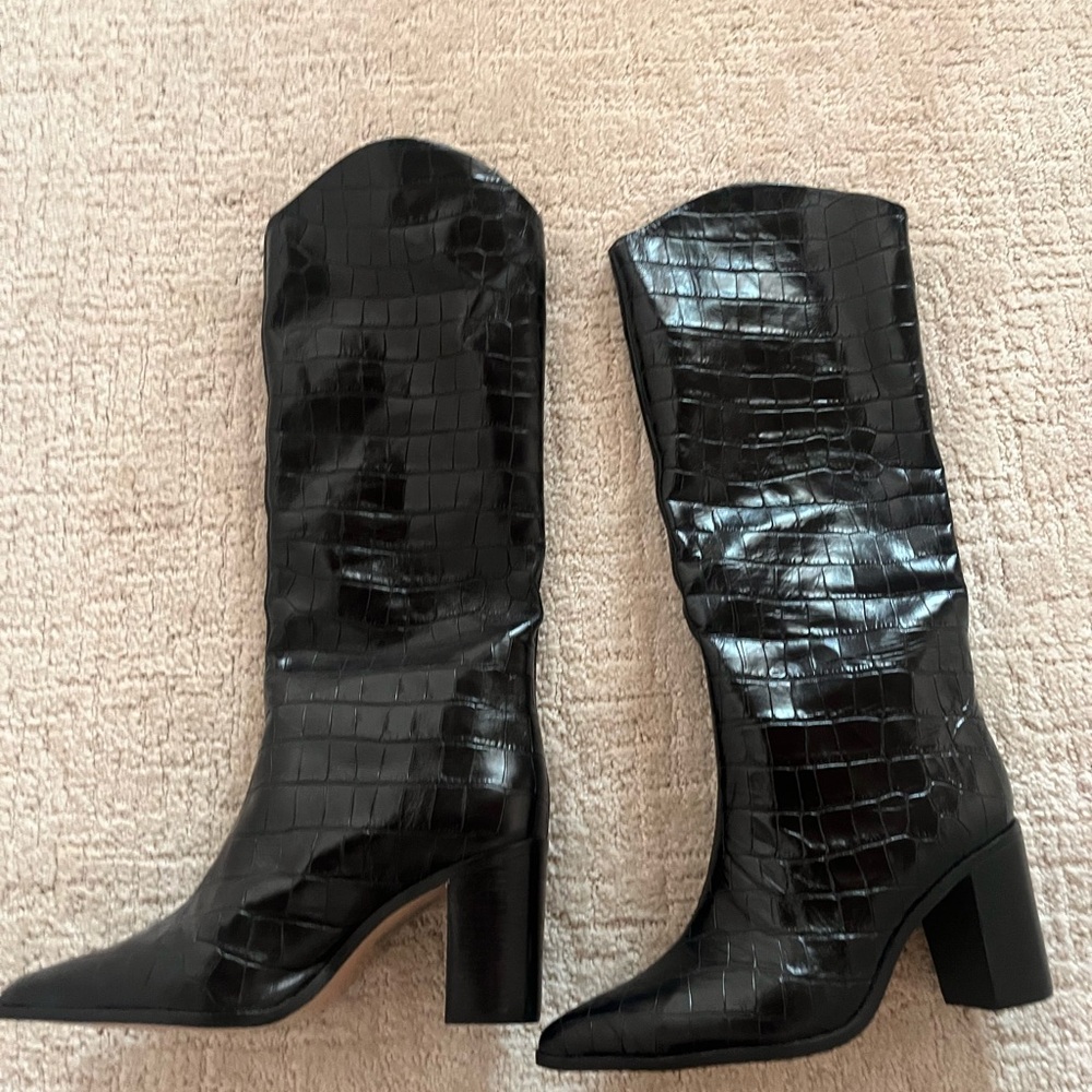SCHUTZ Analeah croc boots, worn once